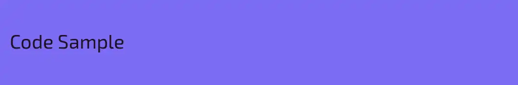 Code Sample
